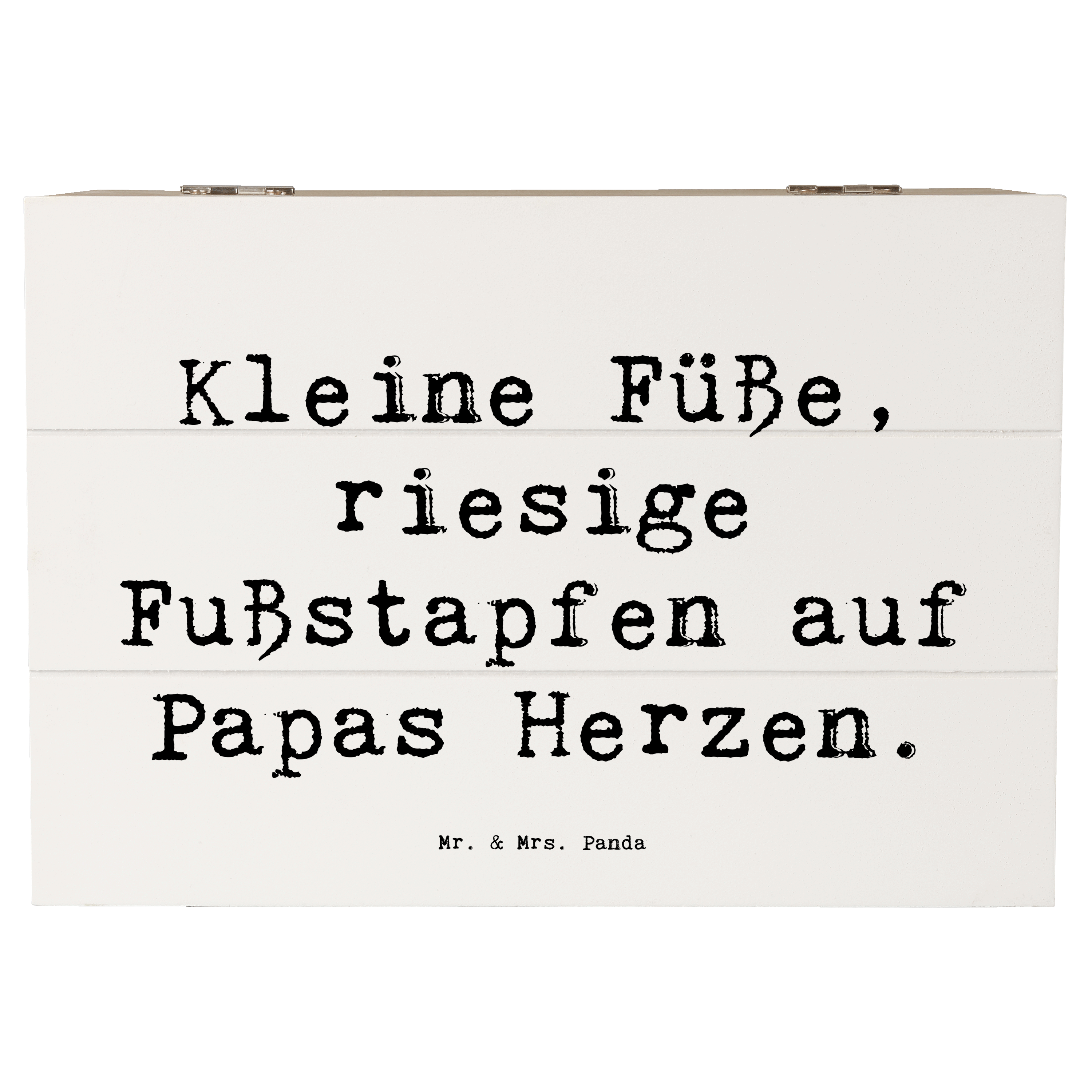 Holzkiste Spruch Baby Herzabdrücke - Geschenk Kleine Füße Geschenkbox