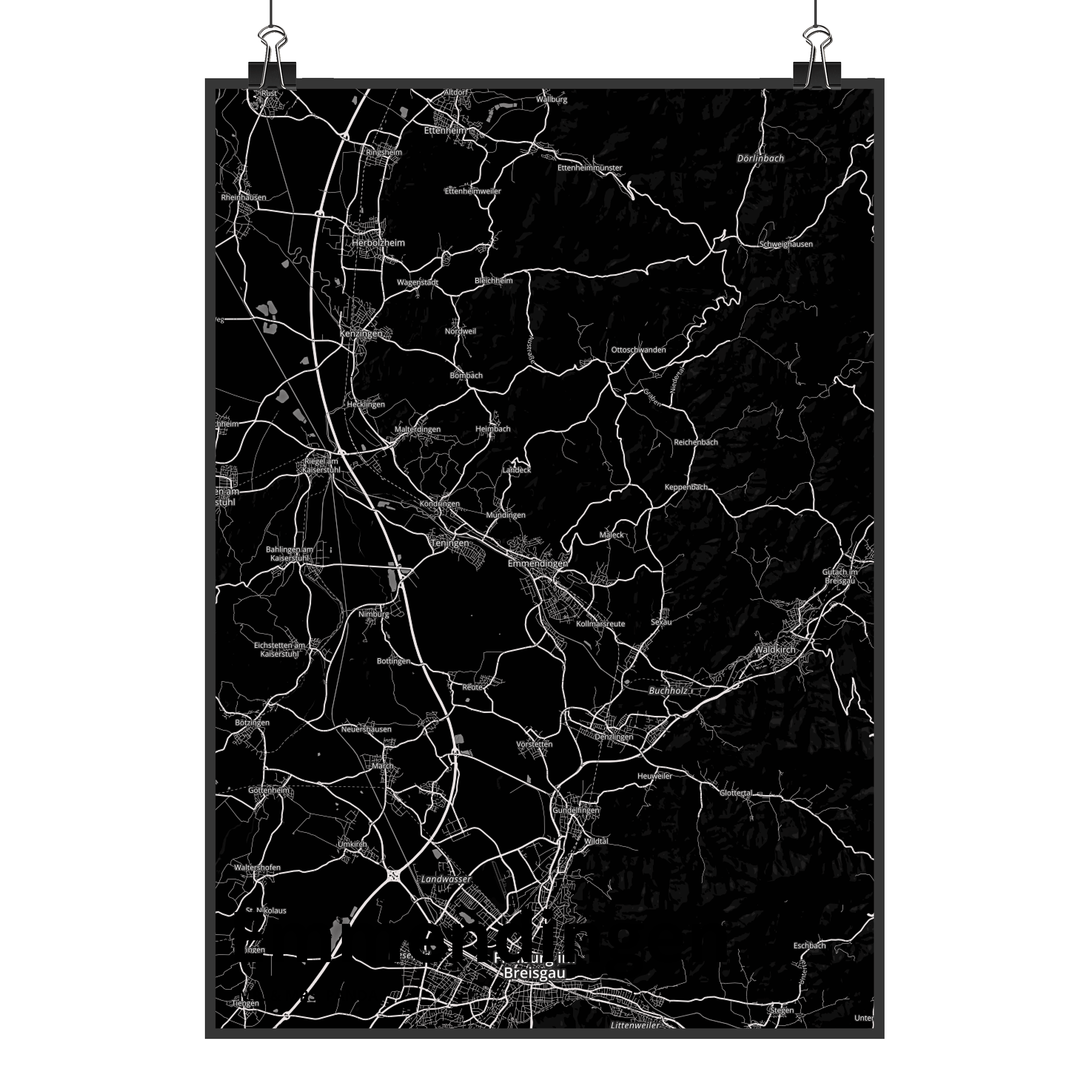 Poster Emmendingen - Geschenk Ort Städte Posterdruck Dorf Wanddekorat.. - Bild 1 von 2